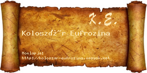 Koloszár Eufrozina névjegykártya